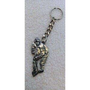 Vintage Collectible 1987 Ice Hockey Pewter Keychain By Seagull Canada